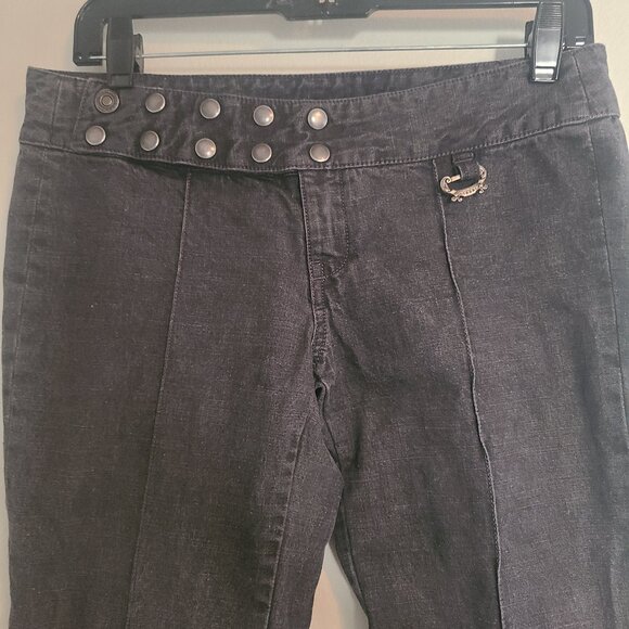 Diesel Grey Denim Bootcut Extra Low Rise Jeans Y2K Era New with Studs - Picture 1 of 10